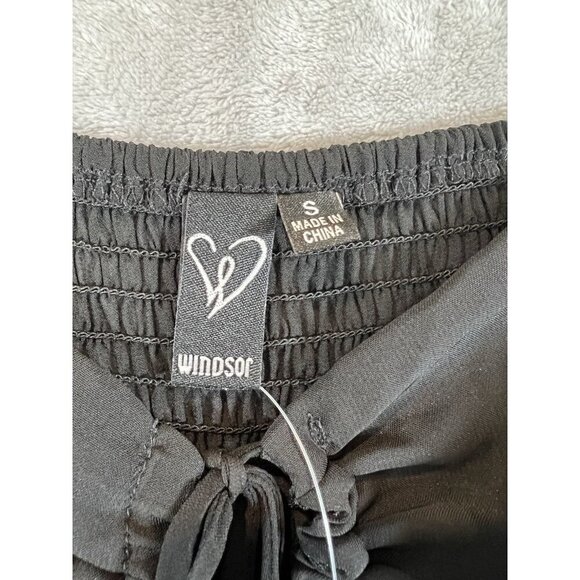 Windsor Dress Small Black Smocked Back Long Sleeve Knee Length NWT - Picture 6 of 16